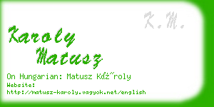 karoly matusz business card